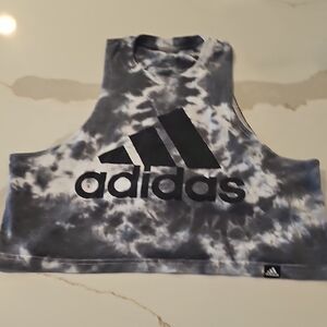 Adidas Black and Gray Tie-Dye Crop Top